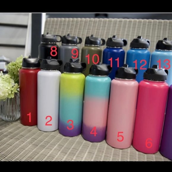Personalized Insulated Water Bottle, 40 oz assorted colors , High quality, straw - Picture 3 of 14